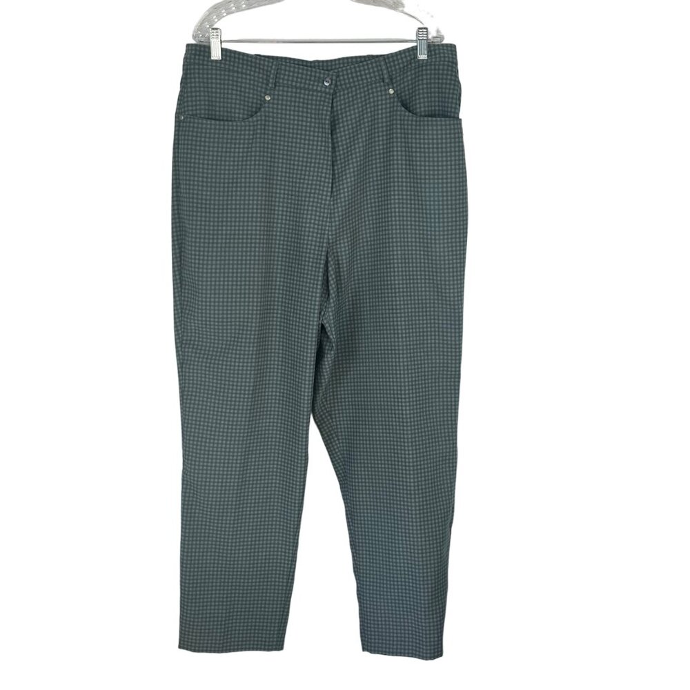 Nygard TanJay Checked Weekender Pants Womens 18 Green New